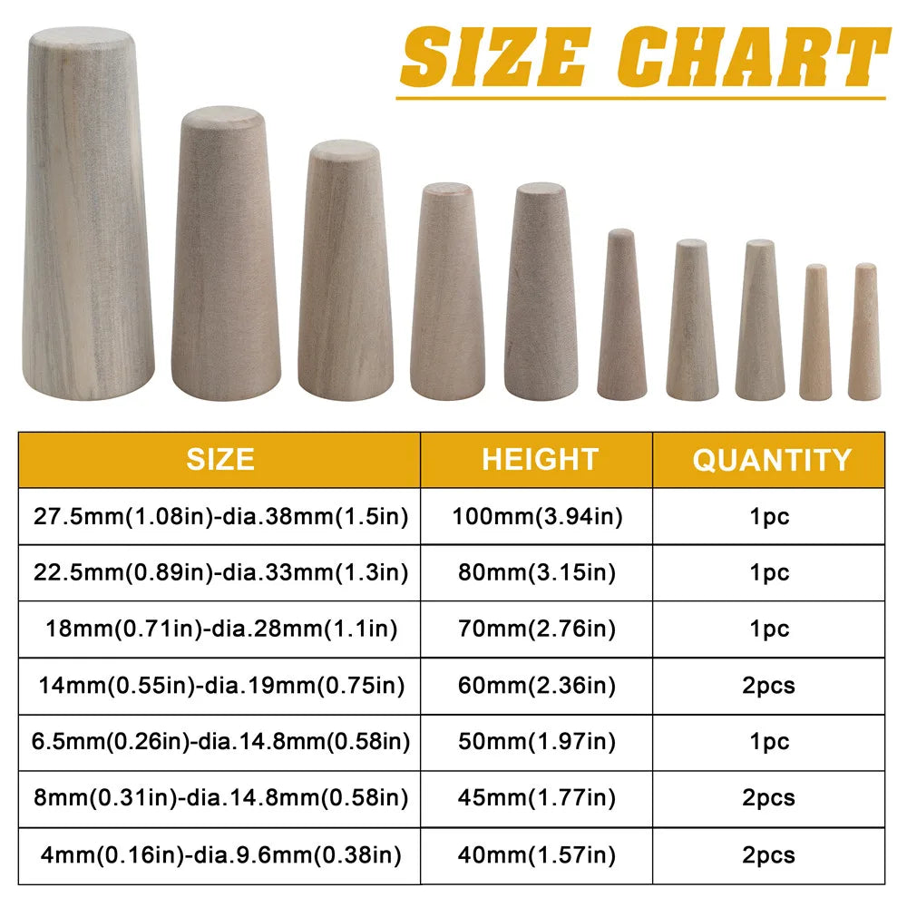 10Pcs Emergency Wooden Hole Plug Kit