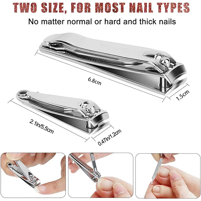 Stainless steel nail clippers with file